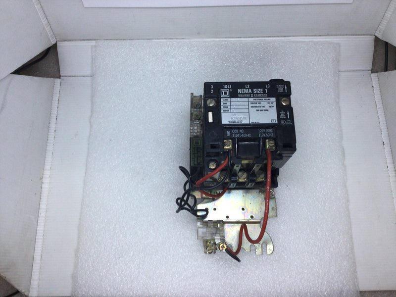 Square D 8536SCO3S Nema Size 1 Contactor Series A