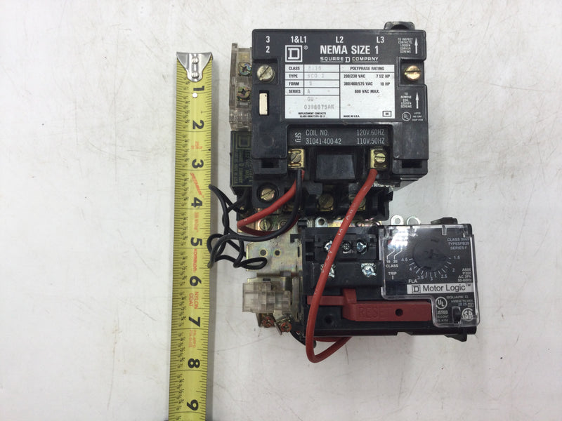 Square D 8536SCO3S Nema Size 1 Contactor Series A