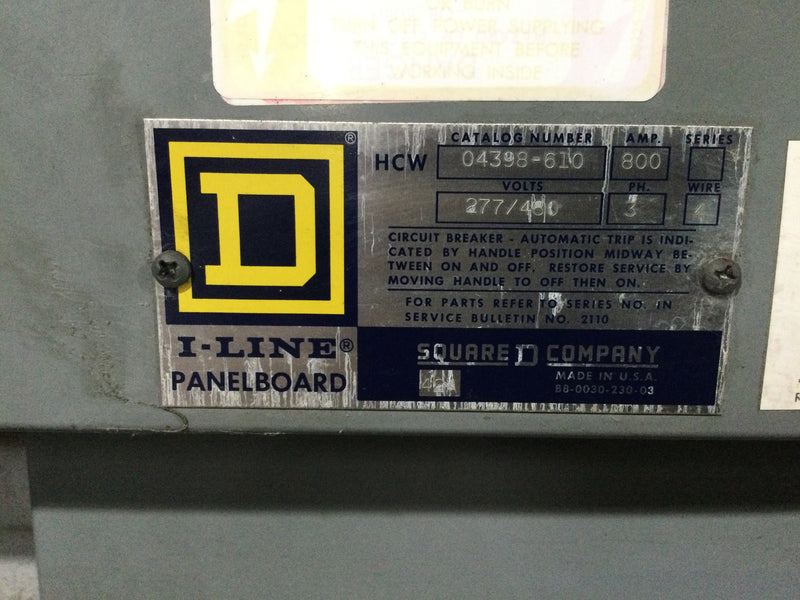 Square D HCW04398C 800 Amp I-Line Breaker Panel