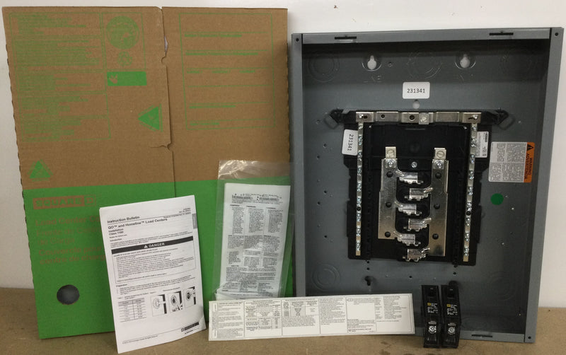 Square D HOM1224L125PGCVP Homeline 125 Amp 12-Space 24-Circuit Indoor Main Lug with Fully Plated Aluminum Buss