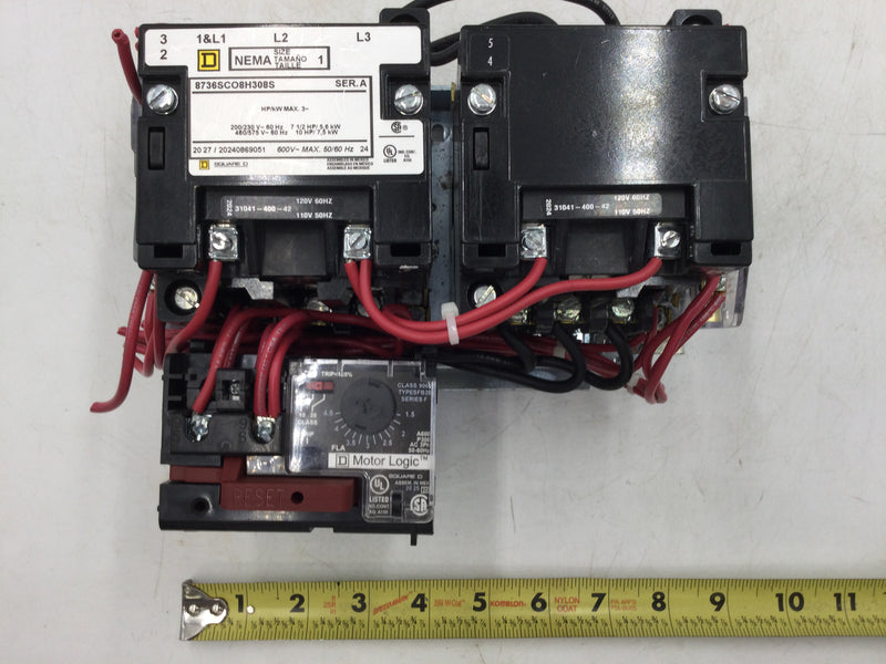 Square D 8736SCO8H308S Nema Size 1 3 Pole Contactor