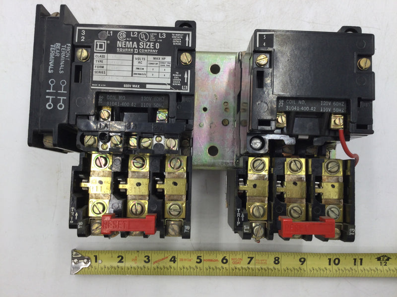 Square D 8810SBO2 Size 0 Reversing Motor Starter w/120V Coil