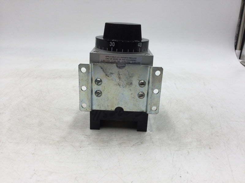 AGASTAT 7022AD Pneumatic Timing Relay 5-50 Sec. 120V 60Hz Ser. 87020711 Mounting Bracket Included