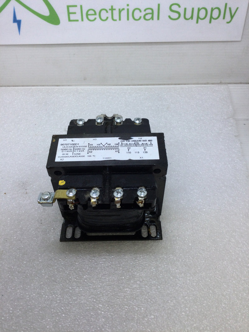 Square D 9070TF100D1 Single Phase 240/480V Input 120V Output 50/60Hz 30A 600V Max Control Transformer