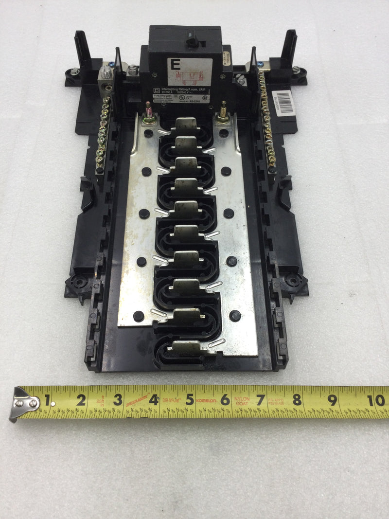 Square D/Homeline HOM20M100RB 100 Amp 10 Space/20 Circuit 120/240 VAC Load Center with Main Breaker Guts Only 9" X 14"