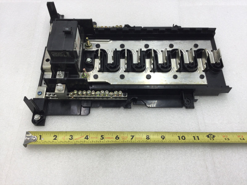 Square D/Homeline HOM20M100RB 100 Amp 10 Space/20 Circuit 120/240 VAC Load Center with Main Breaker Guts Only 9" X 14"