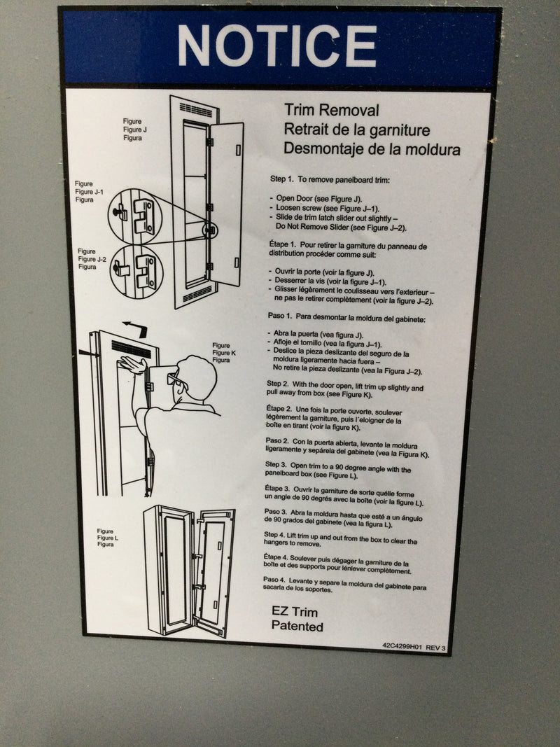 Eaton EZT2072S Eaton Pow-R-Xpress EZ trim surface, unvented for 20"W X 72"H box WEM2 Keyed