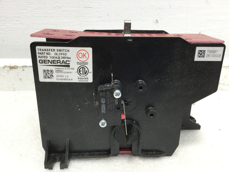 Generac 0L2910 100A 2P 240V HSB Generator Transfer Switch