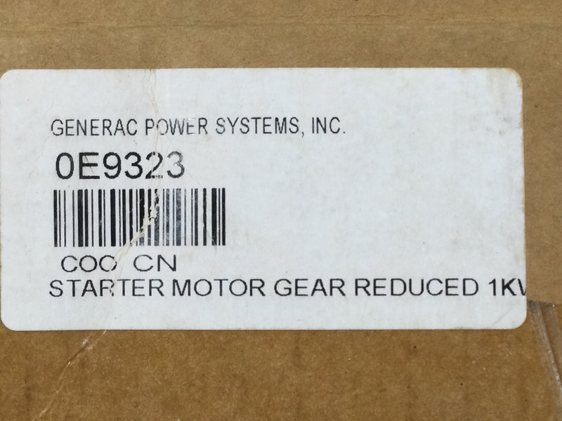 Generac 0E9323 Starter Motor Gear Reduced 1KW 12V (New)