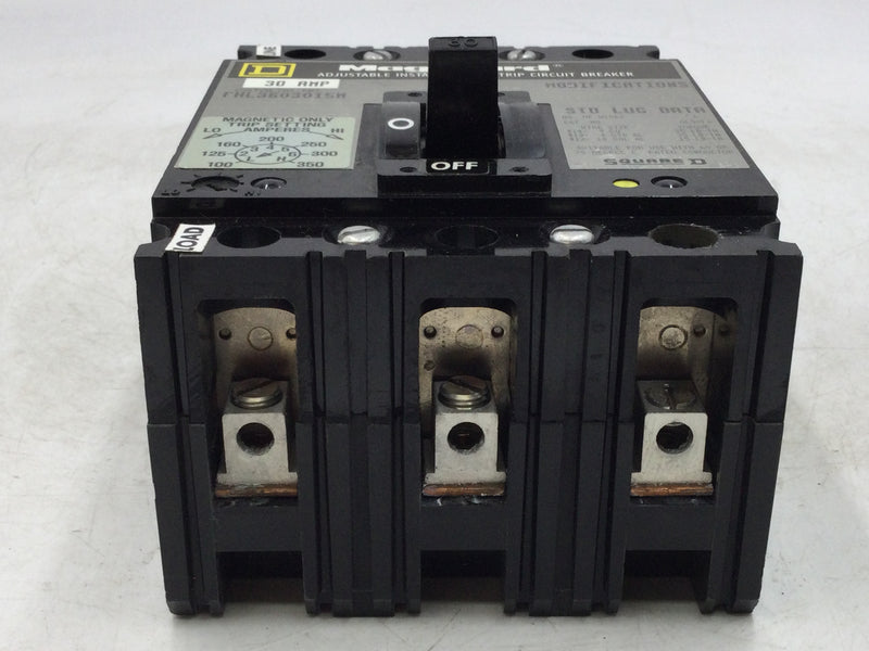 Square D FHL3603015M 30 Amp 3 Pole 600Vac Mag-Gard Circuit Breaker