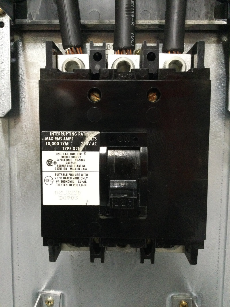 Square D NQOD442L225CU 225 Amp 240 Volt 3 Ph/4 Wire Type NQOD Panelboard w/Q2L3225 Breaker 50" x 20"