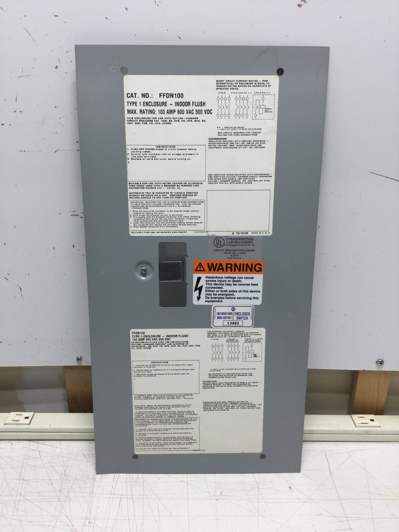 Eaton FFDN100 100 Amp Nema 1 Indoor Only Circuit Breaker Enclosure