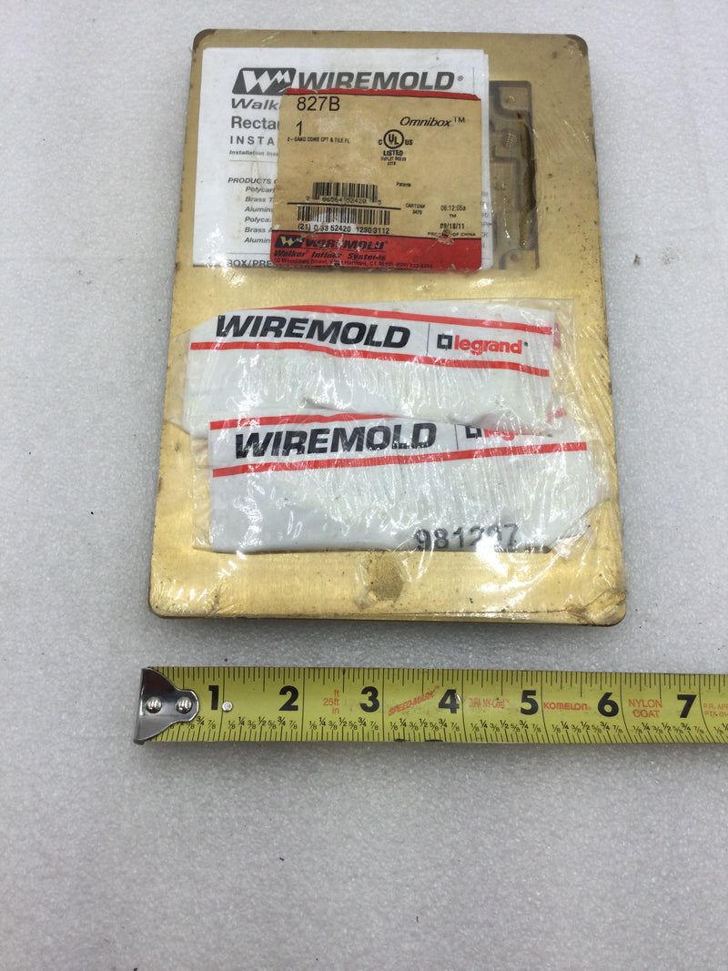 Wiremold 827B 2 Gang Brass Floor Box Flange for Carpet or Tile