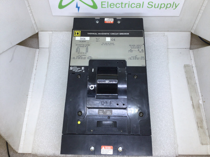 Square D LHL36300 3 Pole 600Vac 300 Amp Circuit Breaker