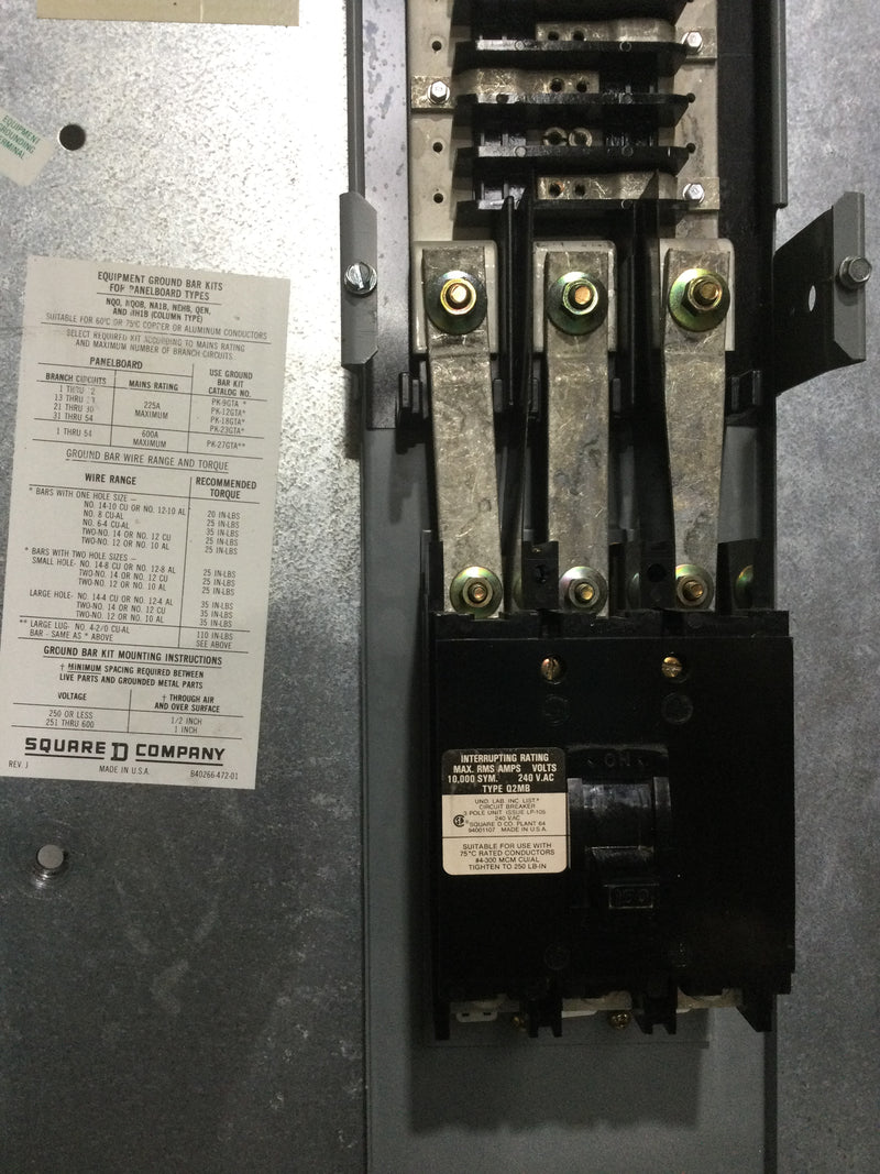 Square D NQOB-05880-607 150 Amp 120/208V 3 Phase 4 Wire 42 Space NQOB Panelboard