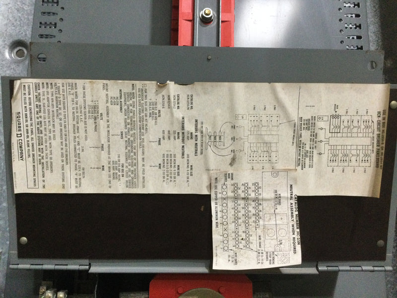 Square D HCN64468-1A 225 Amp 277/480V 3 Phase 4 Wire I Line Panelboard 54" x 27"