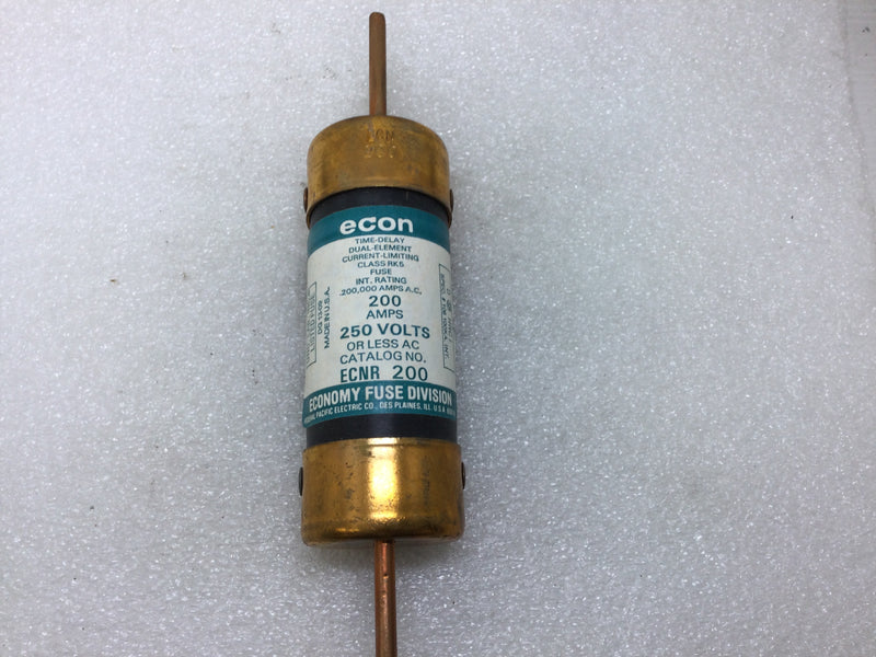 Economy/Econ ECNR200 200 Amp 250V or Less Dual Element Time delay Fuse Current Limiting Class RK5