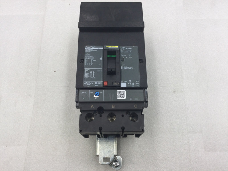 Square D JDA36200 200 Amp 3 Pole 600VAC PowerPact Circuit Breaker