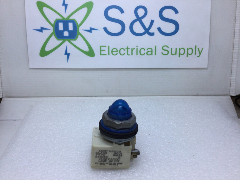 Square D KM-35 Blue Pilot Light Lamp GE 757 Class 9001 Series G 24-28V AC/DC