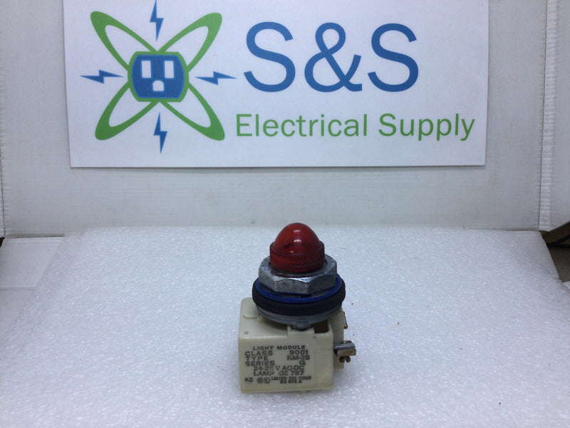 Square D KM-35 Red Pilot Light Module Class 9001 Series G 24-28V AC/DC