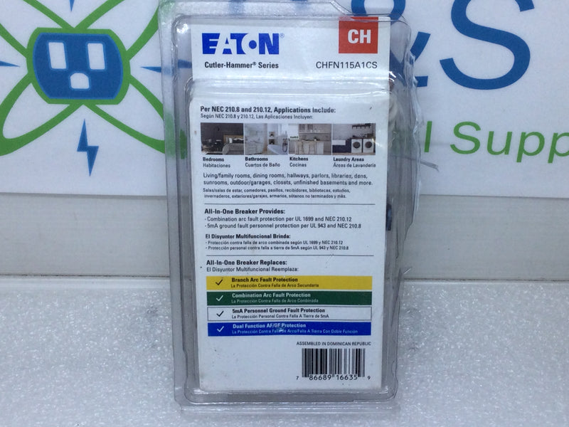 Eaton/Cutler-Hammer CHFN115A1CS 15Amp 120V Single Pole