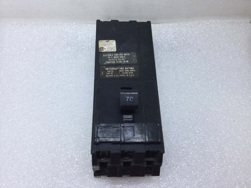 Square D A1B370 3 Pole 70 Amp 240v Circuit Breaker