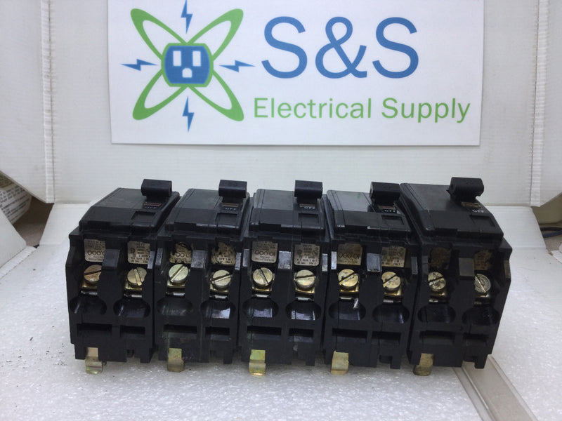 Lot of 5 - Square D QO230 30 Amp 2 Pole Type QO Circuit Breaker