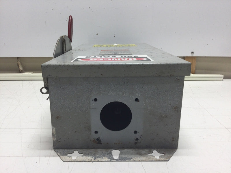 Westinghouse RHFN361 Heavy Duty 3 Phase Fusible Safety Switch 30 Amp 600 VAC Nema 3R Enclosure