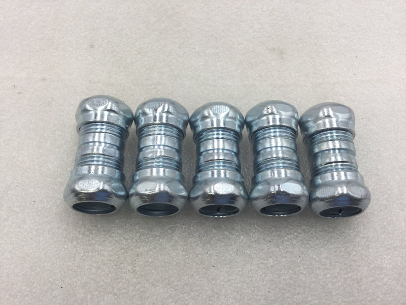 Lot of 5 Thomas & Betts 1/2" EMT Compression Couplings