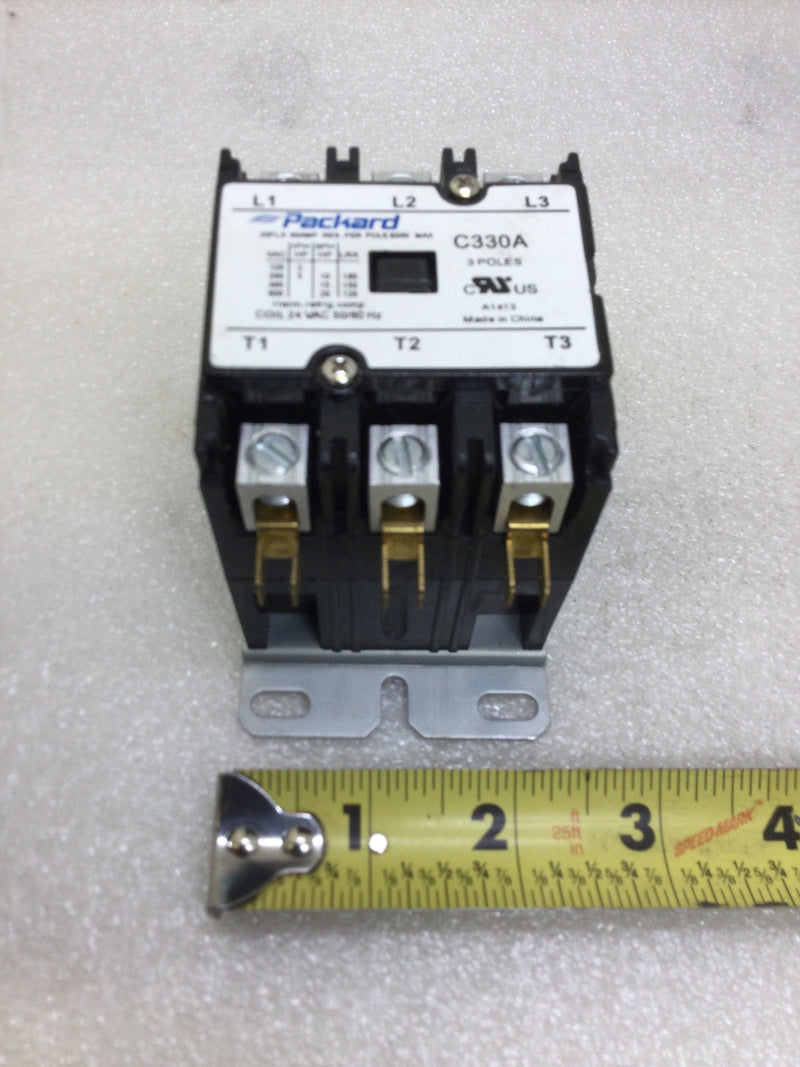 Packard C330A 40 Amp 3 Pole 120-600 VAC Definite Purpose Contactor with 24 VAC Coil