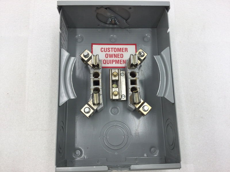 Murray RJ103AXF 125 Amp 1 Phase 3 Wire 4 Jaw 600v Nema 3R Type UAT1 Meter Enclosure