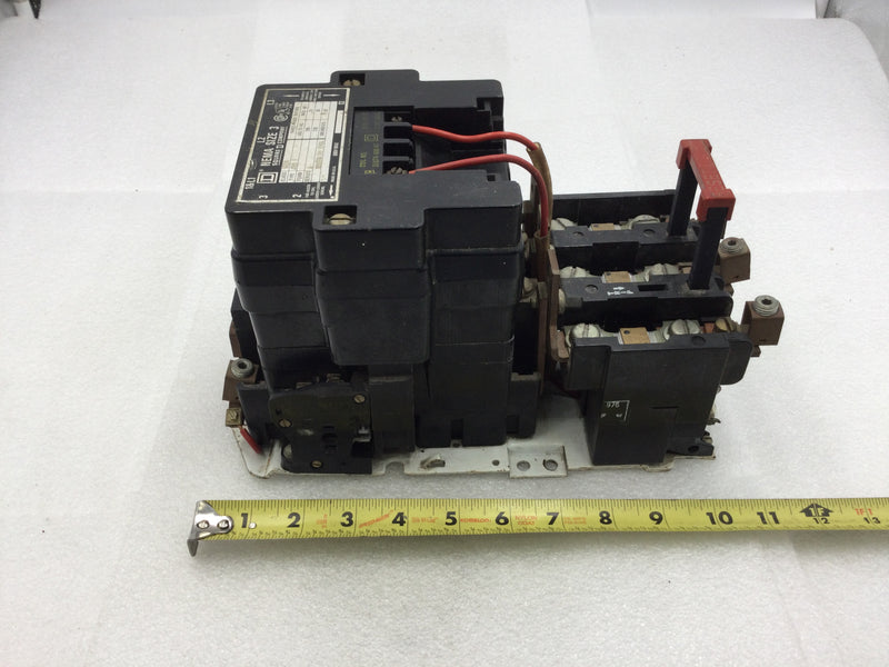 Square D 8536SEG1 Motor Starter NEMA Size 3 200-575 VAC 25-50 HP with 240 VAC Coil