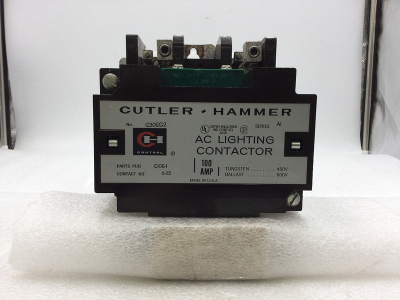 Cutler-Hammer C30EG2 100 Amp 2 Pole 480-600 VAC Lighting Contactor with 240 VAC Coil