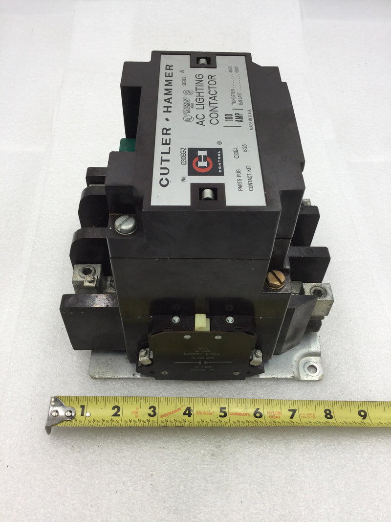 Cutler-Hammer C30EG2 100 Amp 2 Pole 480-600 VAC Lighting Contactor with 240 VAC Coil