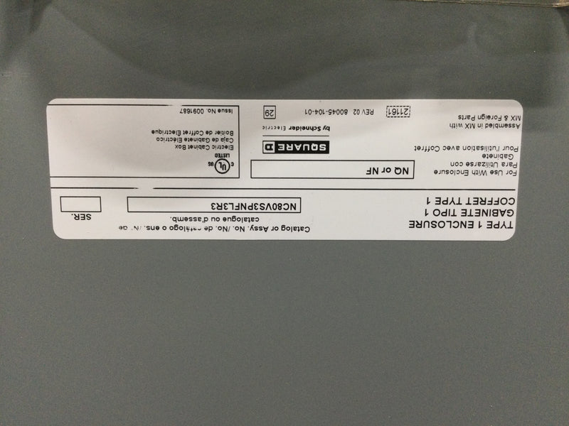 Square D NF 29437197360090001 600 Amp Panel 480/277 3 PH 4 W 30 Space with Main Breaker and 400 Amp Subfeed