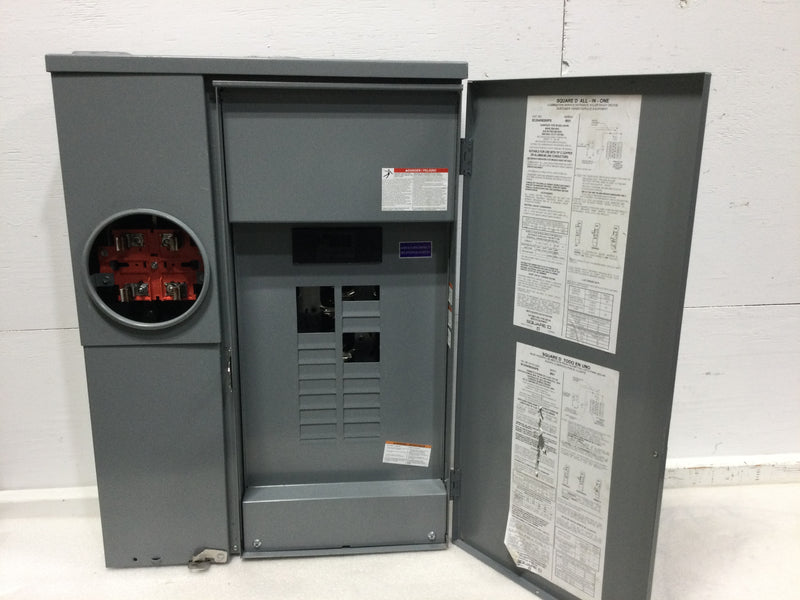 Square D Schneider Electric SC2040M200PS All in one, CSED, ringed socket, 200A, surface mount, 20 spaces, 40 circuits, 22kA SCCR, no bypass, solar ready