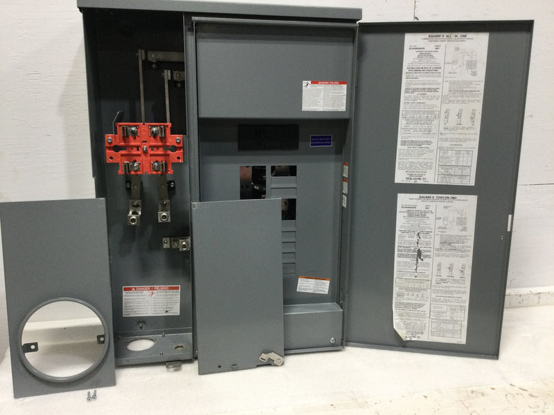 Square D Schneider Electric SC2040M200PS All in one, CSED, ringed socket, 200A, surface mount, 20 spaces, 40 circuits, 22kA SCCR, no bypass, solar ready