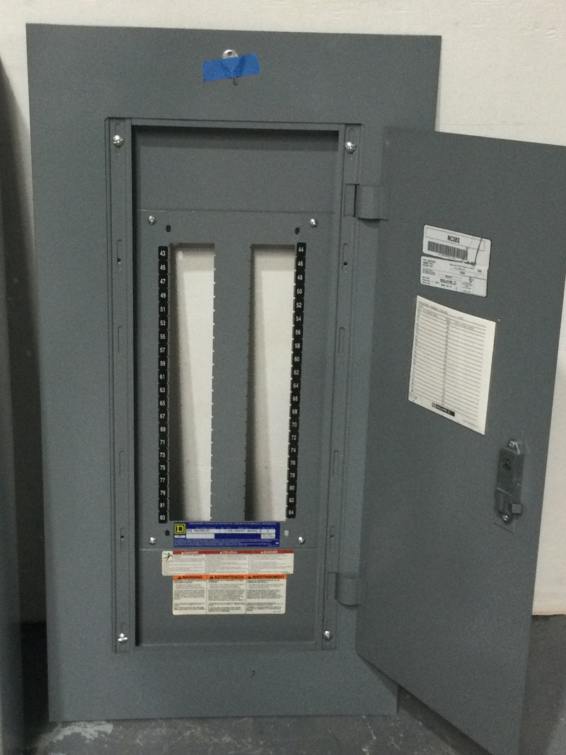 Square D NC38S with NQ442L2C 225 Amp 240v 3 Phase 4 Wire Type 1 42 Space Panelboard Enclosure 38" x 20"