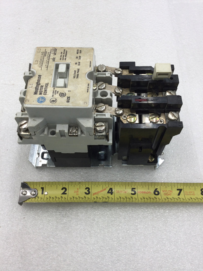 Westinghouse A200M1CAC/6710C49G05 Motor Control 3 Pole 200-575 VAC 7.5-10Hp with 120 VAC Coil