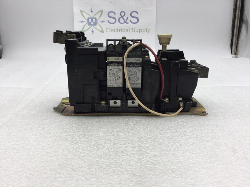 Allen Bradley 509-COD Size 2 Motor Starter/Contactor 45 Amp 3 Pole 115-575 VAC 3-25 HP with 120 VAC Coil and Thermal Overload Relay