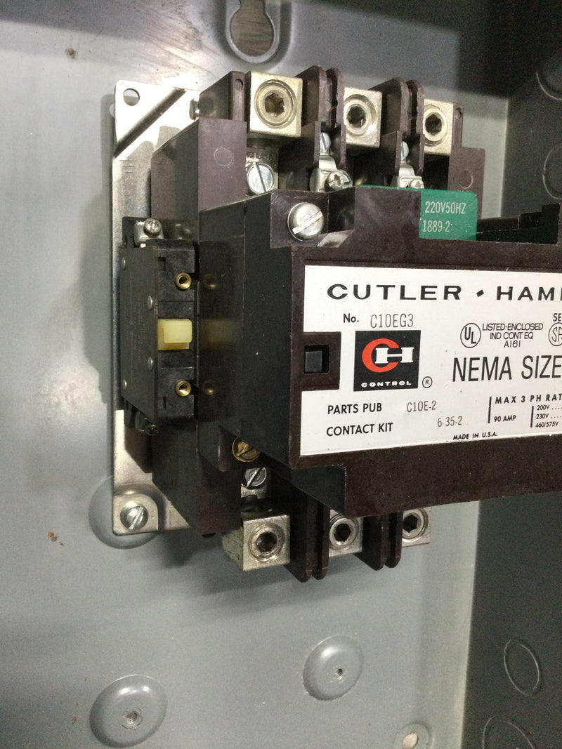 Cutler Hammer C10EG3 Series B1 Magnetic Contactor NEMA Size 3 90 AMP