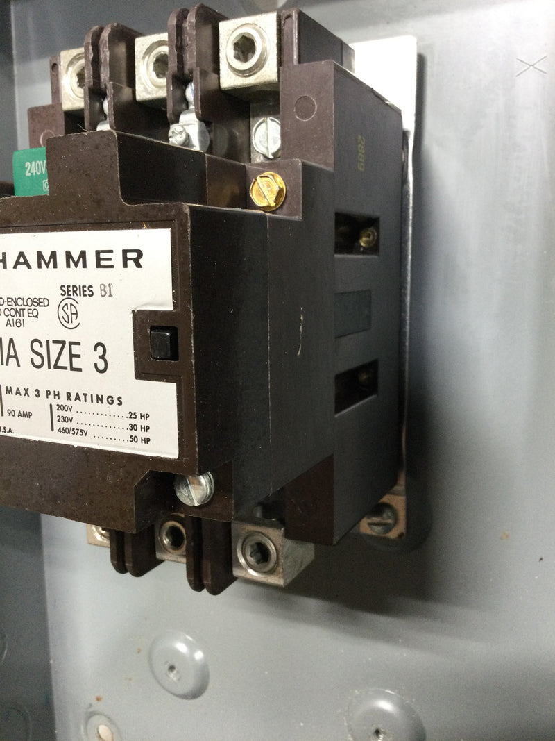 Cutler Hammer C10EG3 Series B1 Magnetic Contactor NEMA Size 3 90 AMP