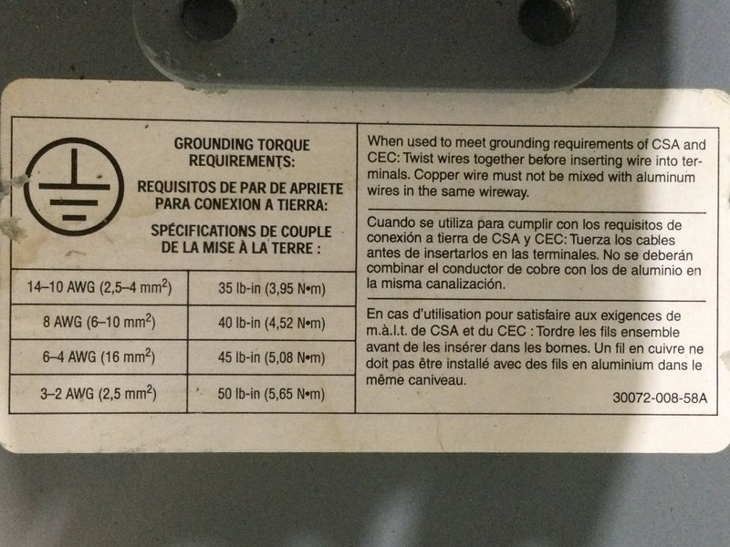 Square D 8536SE01S 90 Amp 600VAC Series A Motor Starter