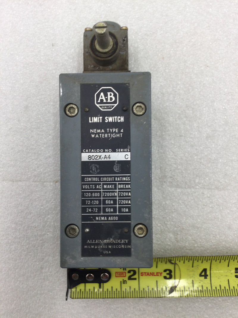 Allan Bradley 802X-A4 Series C Limit Switch, Nema Type 4 Watertight