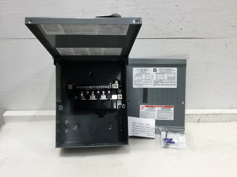 Square D QO612L100RBP QO Load center, 1 phase, 6 spaces, 12 circuits, 100A fixed main lugs, NEMA3R