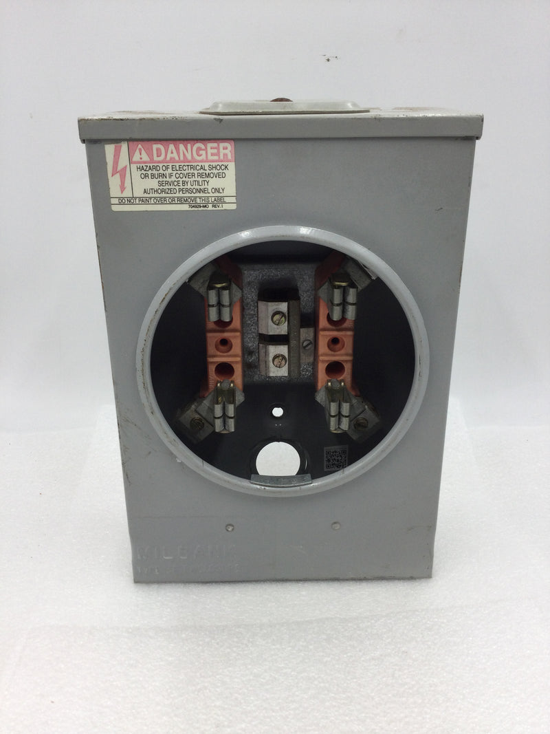 Milbank Series U-125 Old Style Nema 3R Meter Enclosure 150 Amp 1 Ott 3 Wire 600 VAC Max 11.5" x 8"