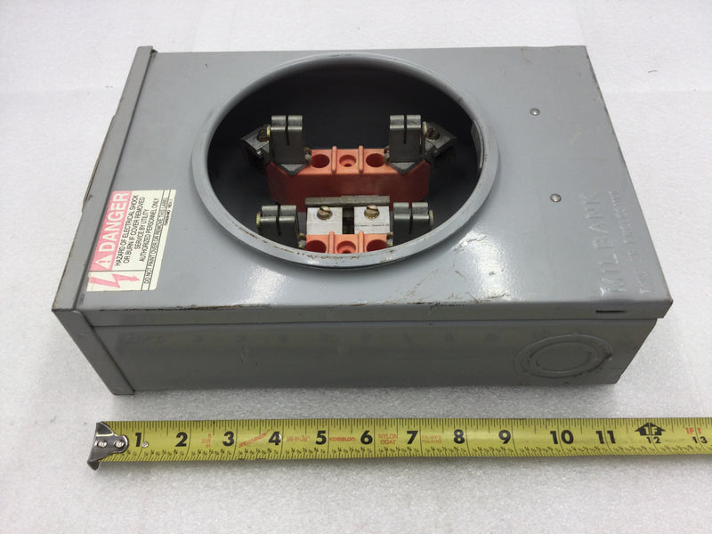 Milbank Series U-125 Old Style Nema 3R Meter Enclosure 150 Amp 1 Ott 3 Wire 600 VAC Max 11.5" x 8"