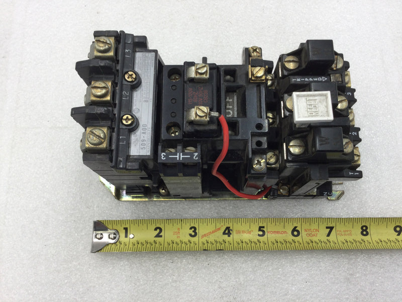 Allen-Bradley 509-AOD Starter Nema Size 0 3 Phase 18 Amp 600 VAC with Overload Relay with