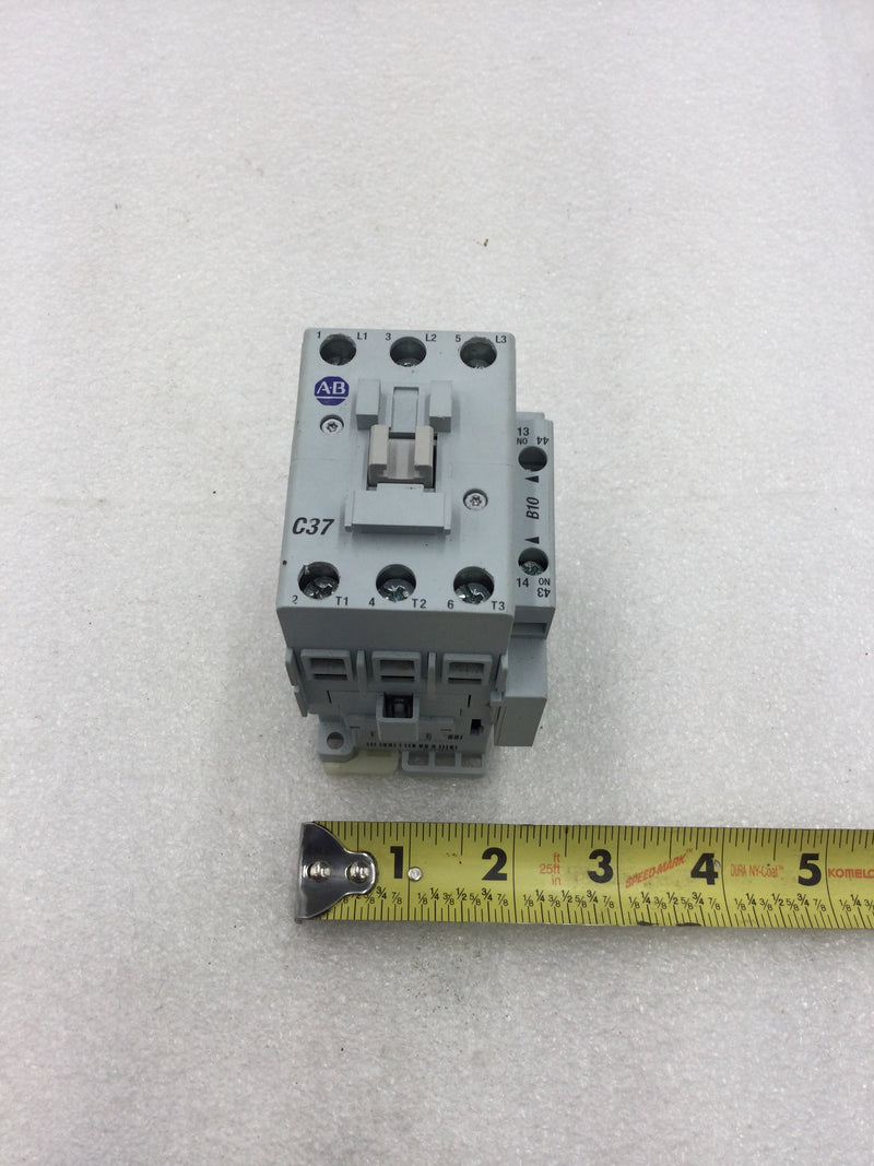 Allen-Bradley 100-C37*00 Series C Contactor/Starter 3 Pole 115-575 VAC 3-30 HP with 120 VAC Coil and 100-SB10 Auxiliary Contact Module