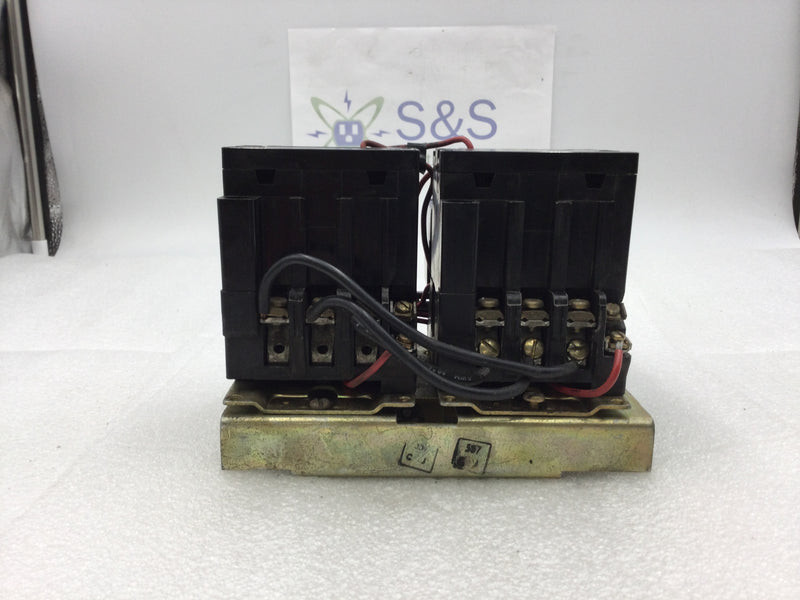 Square D 8736 SA016 Nema Size 00 Series A Reversing Starter/Contactor 3 Phase 115-575 VAC 1 1/2 to 2 HP with 120 VAC Coil